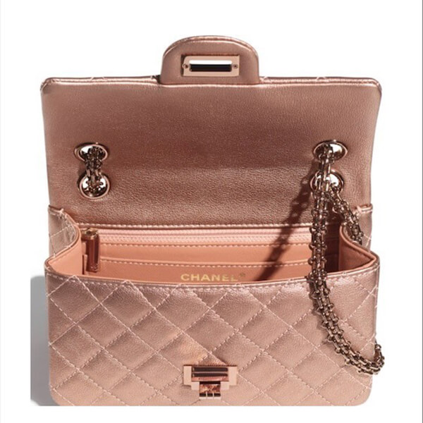 シャネル 22.5 ミニ ハンドバッグコピー *ブロンズ チェーン AS0874 B01441 N5204